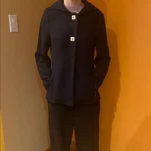 Diane Von Furstenberg Black Blazer with Gold Accents